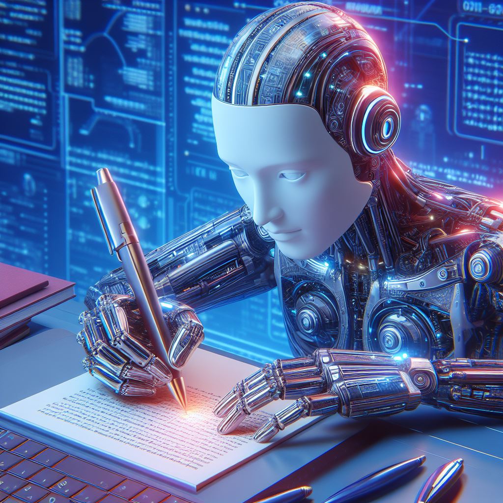 Menneskelig robot som skriver