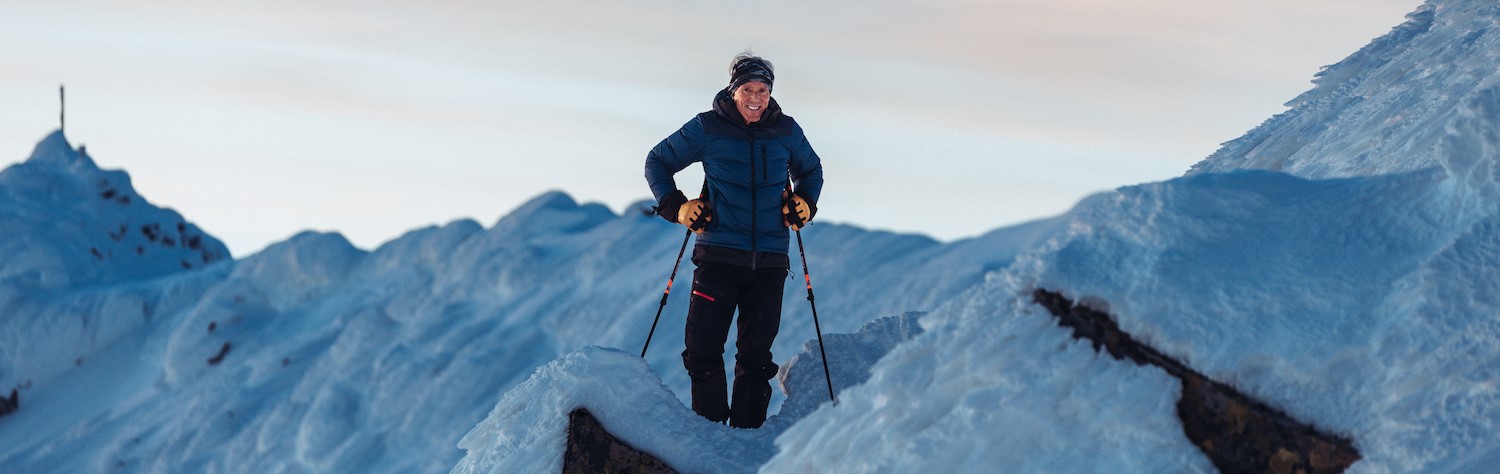 Bilde av mann på Gaustadtoppen.